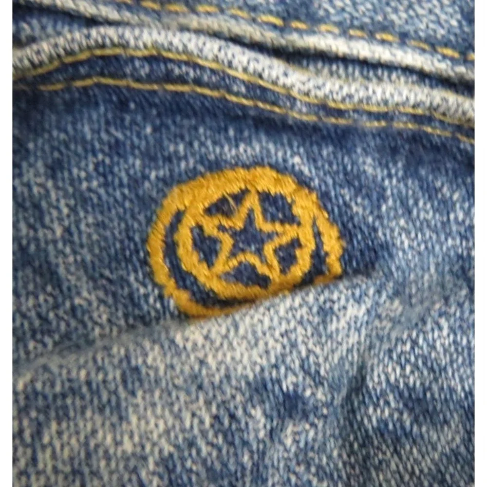 Wrangler George Strait Cowboy Cut Jeans Men 35x32 Blue Denim Western Stone Wash
